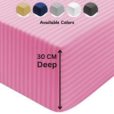 Satin stripe fitted sheet - satin,