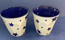 2 x Emma Bridgewater Blue Starry Skies Melamine Cups / Beakers
