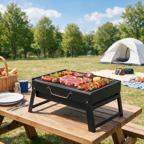 Portable charcoal bbq grill - bbq,