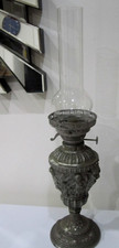 VINTAGE METAL  OIL LAMP CHERUB
