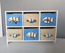 6 Drawer Wooden Fish Coastal