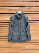 FAT FACE Wax Style Dark Grey Zip Jacket Coat Size UK 8