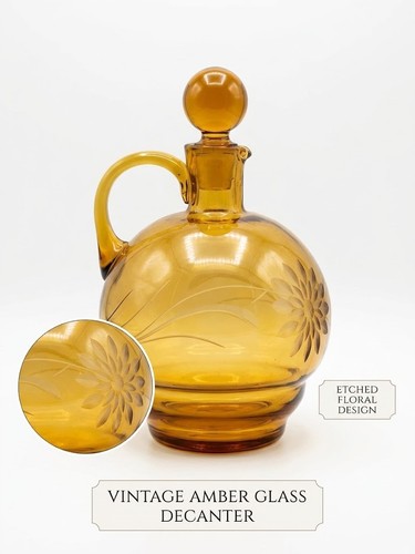 Vintage amber glass wine - vintage,