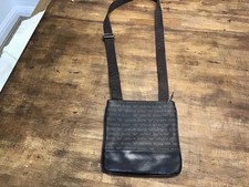 Armani Jeans Mens Brown Monogram Pouch Shoulder Crossbody Bag