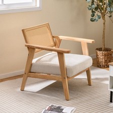 Padded Rubber Wood Armchair