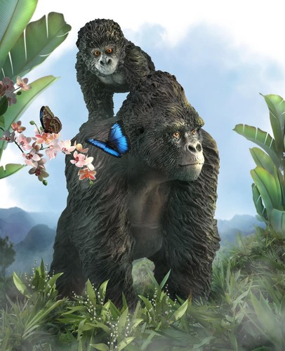 Mountain silverback gorilla - mountain,