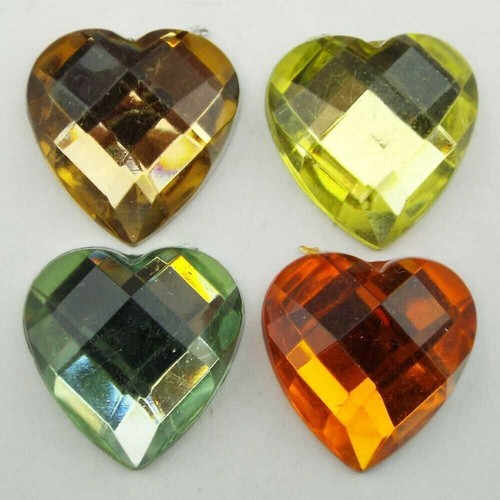 Plastic heart gems mirror - gems,