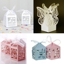 50 Wedding Christening Baby Shower Party Gift Favor Bomboniere Box White Pink