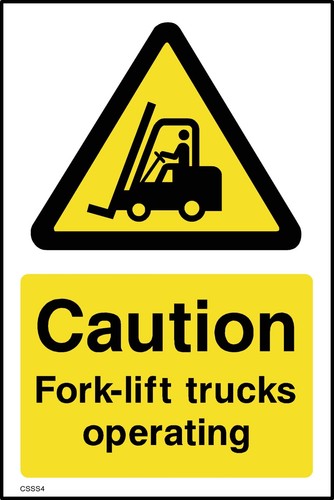 Caution fork lift trucks - caution, fork-lift