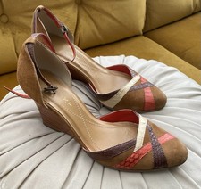 Next Size 4 Tan Suede Wedge