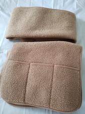 2 Sherpa Fleece Armchair Cover Protector Pockets For Wing Chairs Non Slip Brown