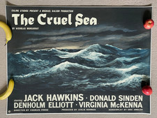 Ealing - The Cruel Sea - Jack Hawkins - Linen backed UK Quad 30 x 40 inch poster