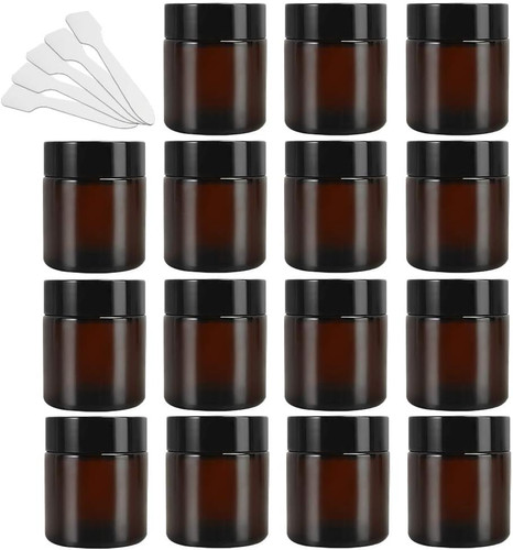 Amber glass jars - 15,