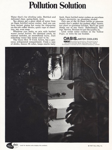 1967 oasis water - oasis, cooler