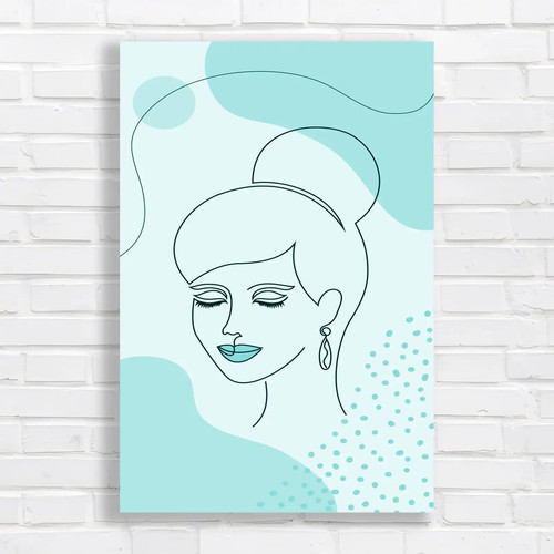 Minimal abstract portrait teal - minimal,