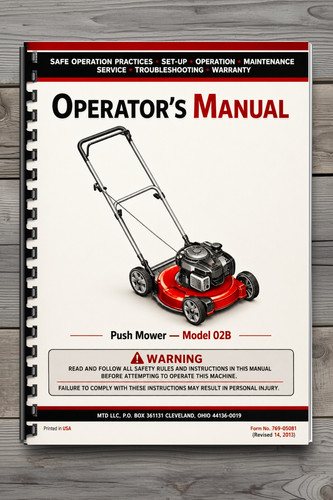 Mtd push mower model - push, 02b