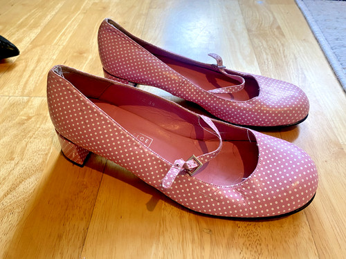 Office pink white polka dot - office,