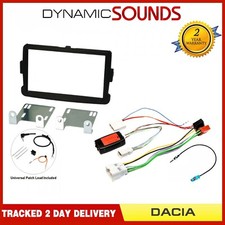 For Dacia, Car Double Din Stereo Fitting Kit MATT BLACK (WITH SWC)