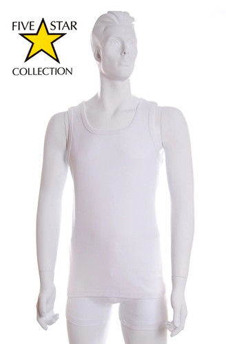 Mens white vests - white, 100%