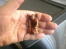 Hand Carved wood netsuke man