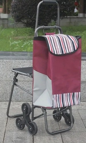 Red striped shopping - shopping, trolley
