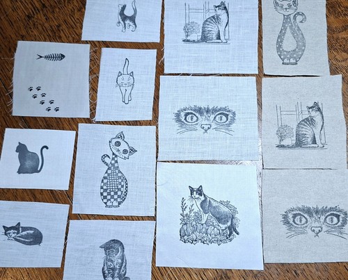 Cat theme handmade - handmade, linen