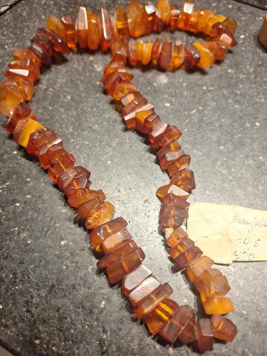 Vintage amber beads long - vintage,
