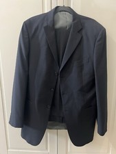 Marks & Spencer Essential Suit Navy Wool Blend Jacket 40" Trouser 32/31" Smart