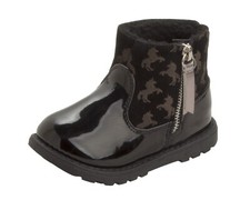 GIRLS BLACK PATENT UNICORN