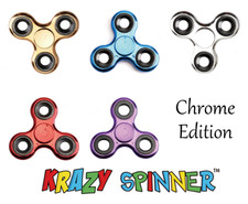 Chrome Fidget Finger Spinner Hand Focus Ultimate Spin Steel EDC Bearing Stress