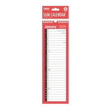 2026 Slim Month To View Spiral Bound  32cm Narrow Wall Planner Calendar