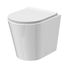 Nuie Ava Rimless Back to Wall Toilet Pan & Soft Close Sandwich Seat Bathroom Loo