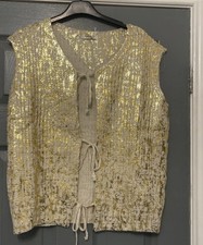 Cream Gold tank Top Waistcoat