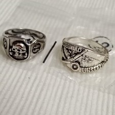 2 Lots German Military collectible Unique Designs of Silver Unisex Rings Explore