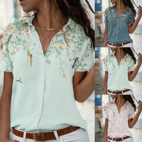 Ladies summer button print - ladies,