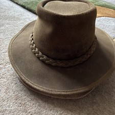 Men's Brown Leather Cowboy Hat