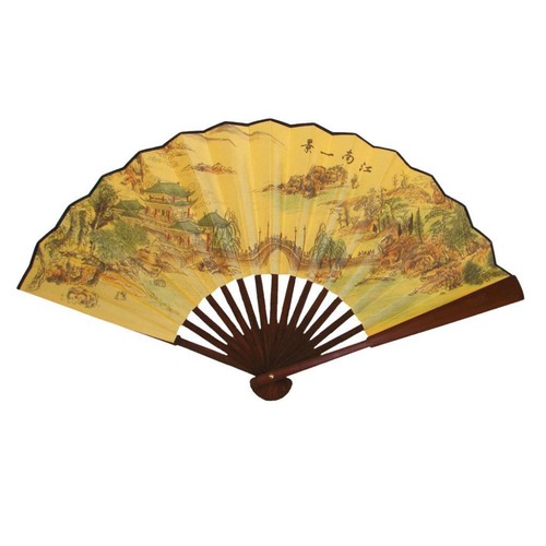 Asian village fan large - asian,