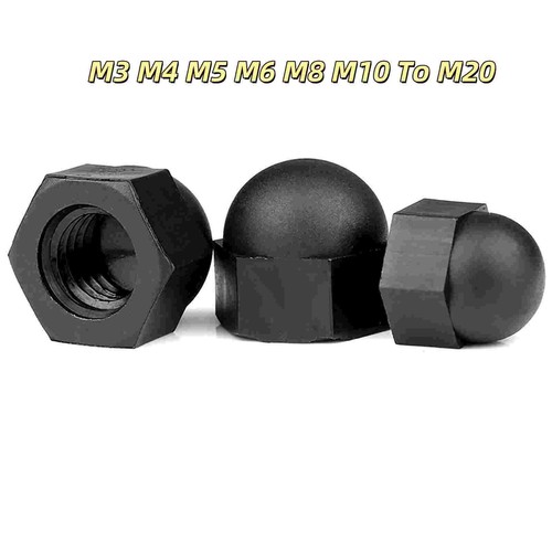 Dome nuts black nylon plastic - nuts,