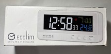 Acctim Rialto White Radio Controlled Alarm Clock VA Display Temperature Calendar