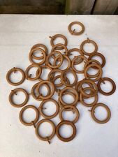 UNBRANDED 34 WOODEN HOLLOW CURTAIN RINGS HONEY PINE COLOUR(TO FIT 35MM POLE)