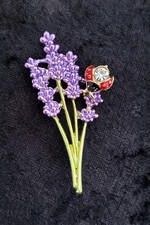 Purple Lavender Bouquet Brooch