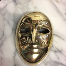 Vintage Brass Mask  Ornament