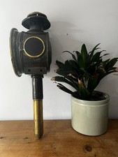 Antique Victorian Carriage Lamp Coach Lantern Brass  Red And Clear Glass