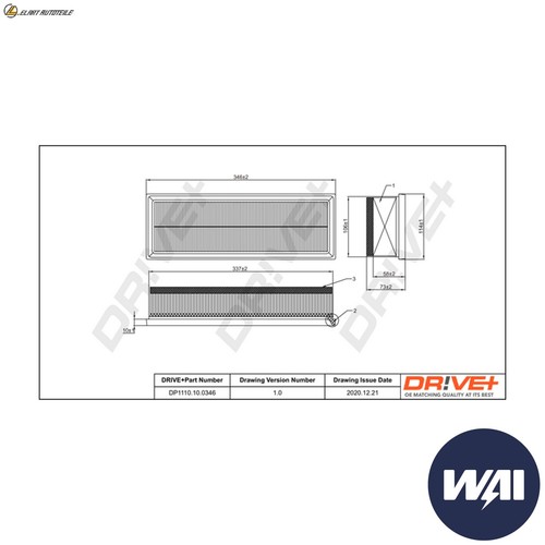 Air filter dp1110 0346 - filter, for