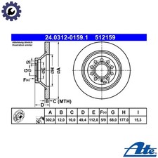 2x BRAKE DISC 24.0312-0159.1