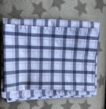 The White Company Cot Bed Duvet Cover, 1 x Pillowcase, Check, Blue Cotton