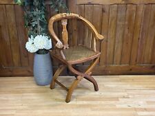 Vintage Chinese Import Horseshoe Chair  Reproduction Barrelback Arm Chair