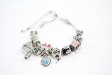 Pandora Sterling Silver Charm Bracelet w/ Charms Disney Initial Angel Family