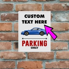 Custom Text Man Cave Metal Parking Sign Garage Porsche 911 991 Gift Present C...