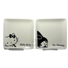Hello Kitty My Melody Plate Set Sanrio Japan Limited Ceramic Dish Kawaii Rare